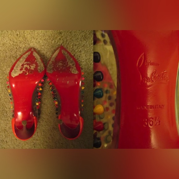 HOT Christian Louboutin Pink Spike Me Candy Multi Color Studded PVP Pump $1,350! - Picture 11 of 12